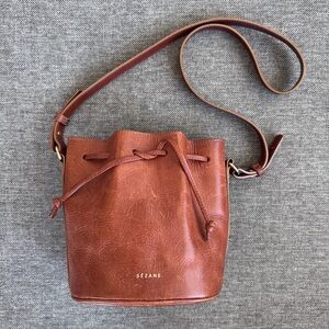 Sezane Farrow Mini Bag in Camel